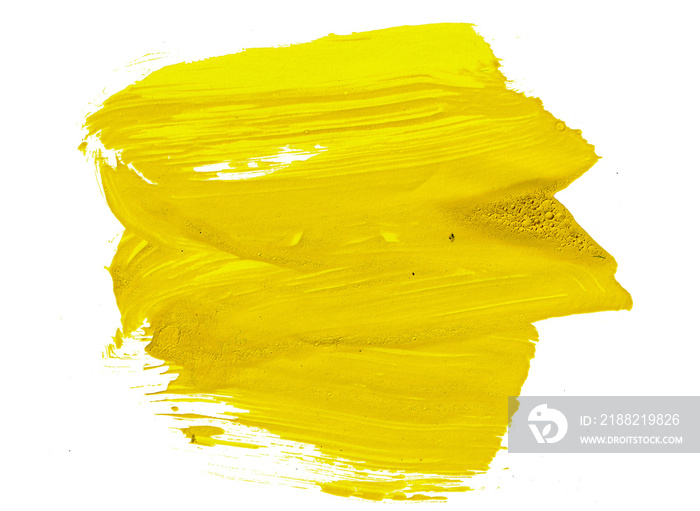 yellow acrylic paint strokes for design elements. artistic brush strokes for ornament and lower thirds isolated background