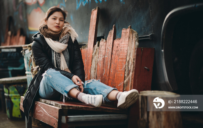 Asian travel woman portrait in Wellington, New Zealand