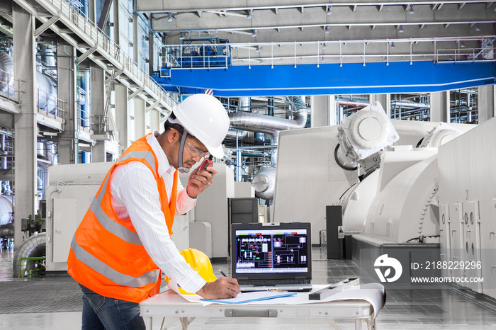 Engineer working in thermal power plant factory