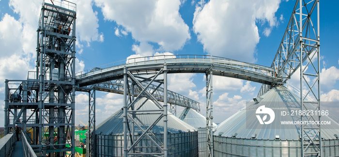 Grain elevator silos in Ukraine