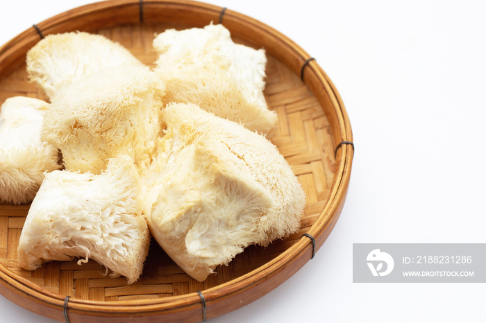 Fresh rare lion’s mane mushroom