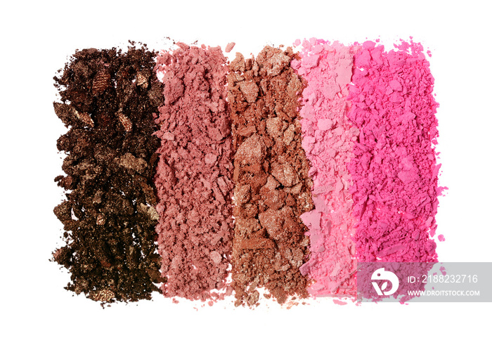 Crushed colored shiny eyeshadow as sample of cosmetic product