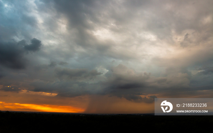 Storm clouds with the rain. Nature Environment Dark huge cloud sky black stormy cloud