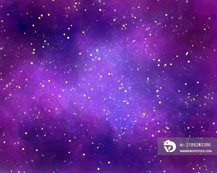 Abstract Cosmic watercolour texture Blue purple background