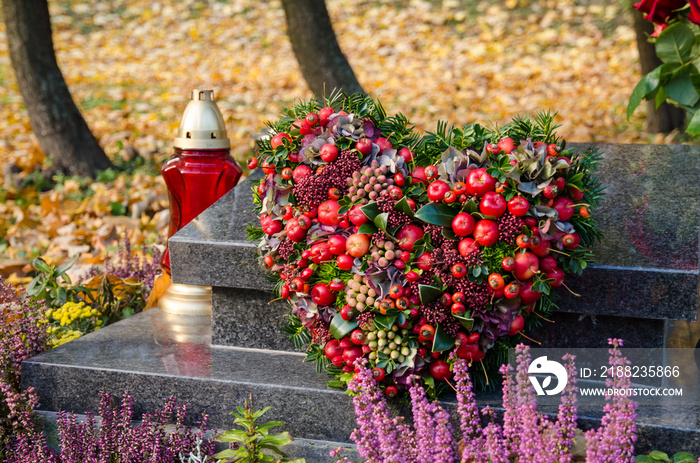 wreath on grave