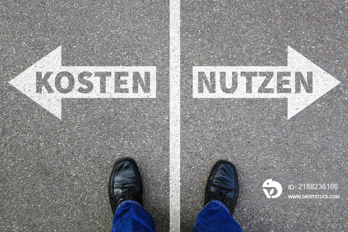 Kosten Nutzen Verlust Gewinn Finanzen Unternehmen Business Konzept Erfolg