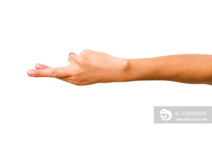 caucasian hands gesturing isolated on a white background