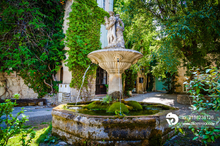 Old houses in the ancient village of Saignon, Provence, France