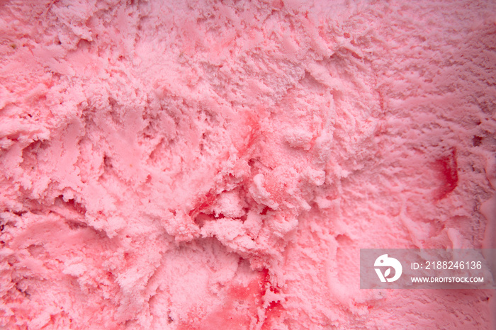 Closeup strawberry sweet pink or pale red ice cream made from real fruit texture background