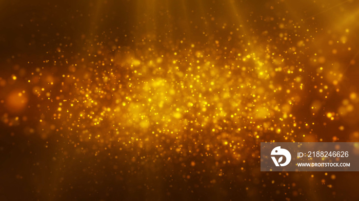 Creative golden glitters, particles background. shiny orange dust design animation.