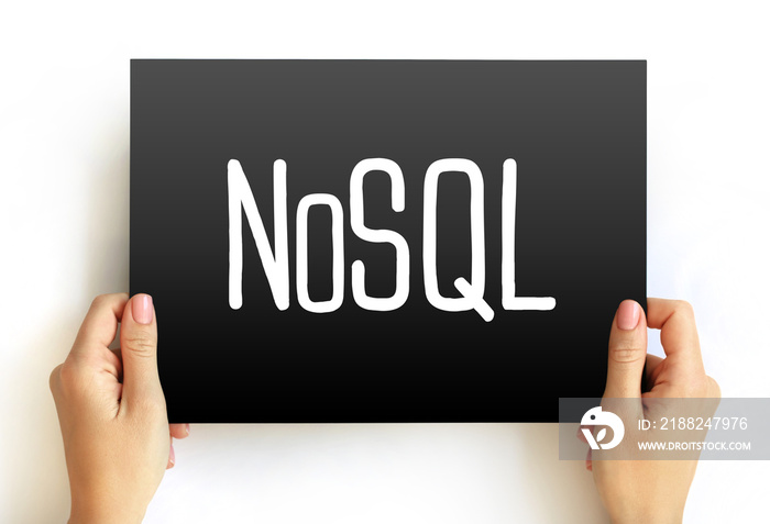 NoSQL - database provides a mechanism for storage and retrieval of data that is modeled in means other than the tabular relations used in relational databases, text on card