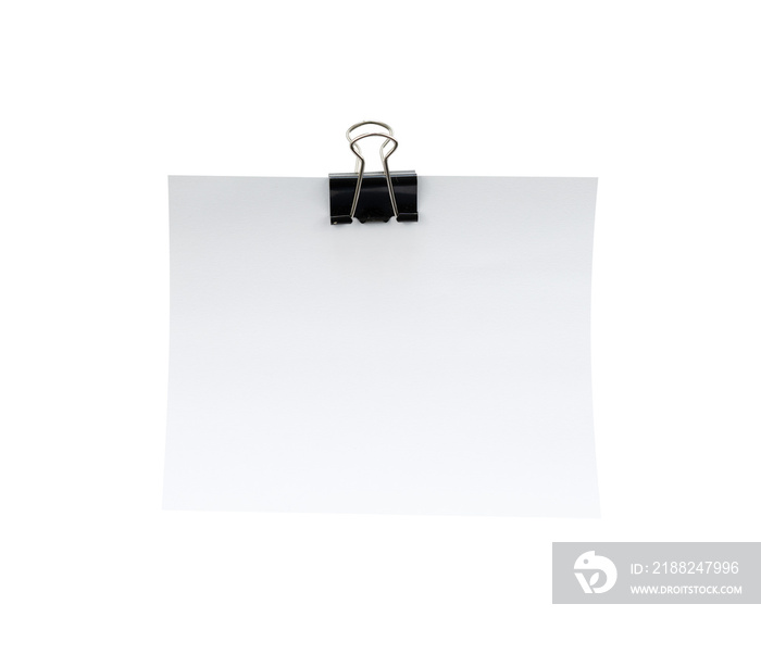 blank white note paper with binder isolated