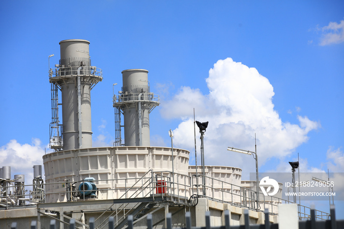 lose up cooling tower and funnel culmn of new power plant.