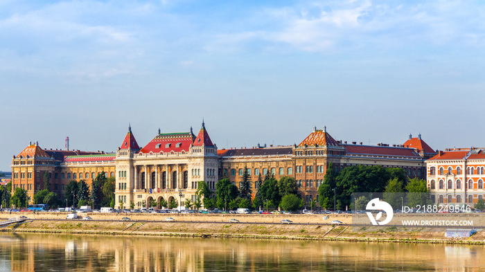 Budapest university of technology and economics on the bank of Danube river, Hungary