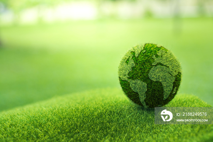 Close up earth on green background. protect nature.Save Earth.concept of the environment World Earth Day..