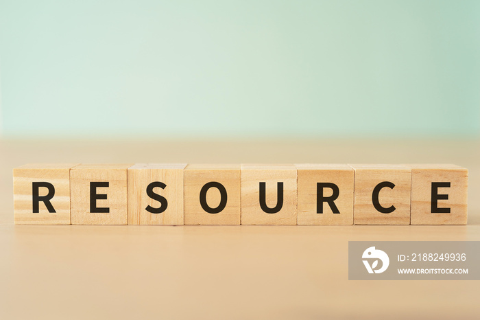 リソース・資源のイメージ｜RESOURCEと書かれたブロック