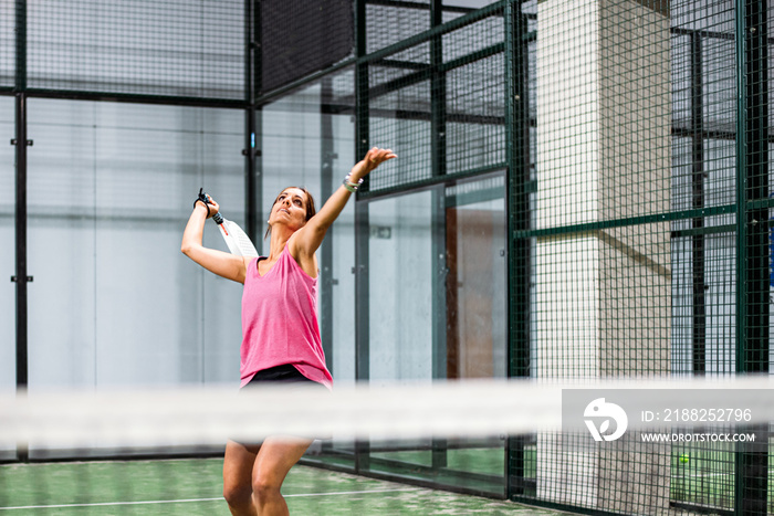 woman playing padel