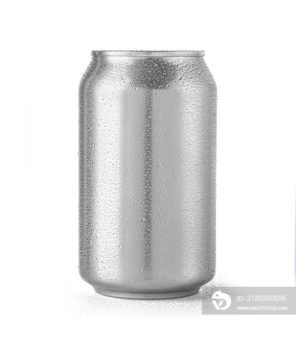 silver metal cans with drops