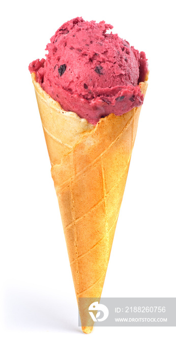 berry ice cream on a white background