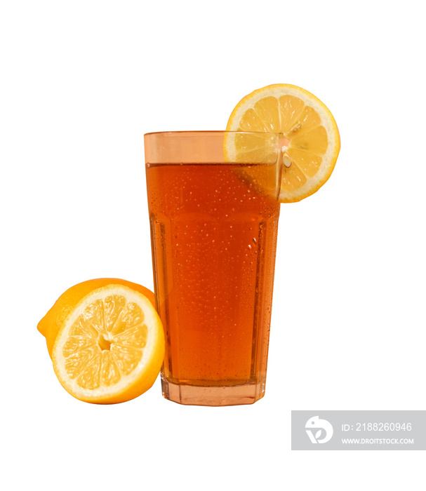 fresh lemon tea isolated transparent background