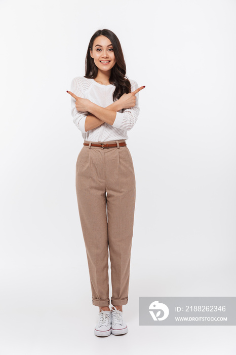 Full length portrait of a smiling asian businesswoman