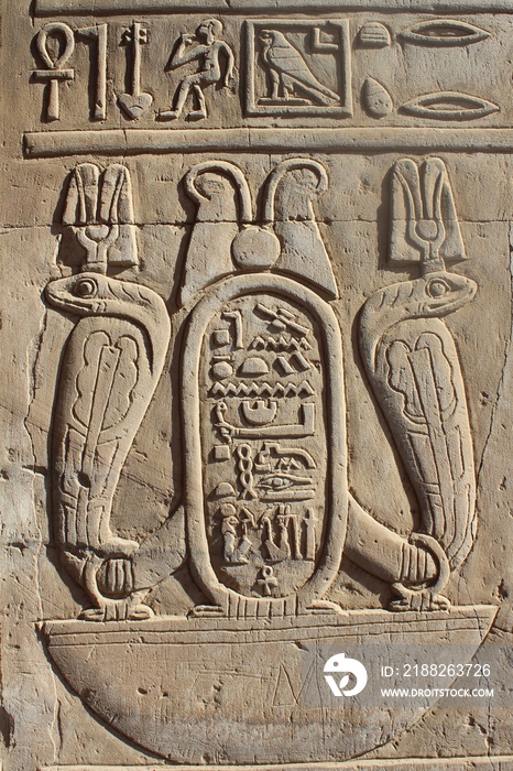 Kom Ombo Temple wall carvings in Aswan