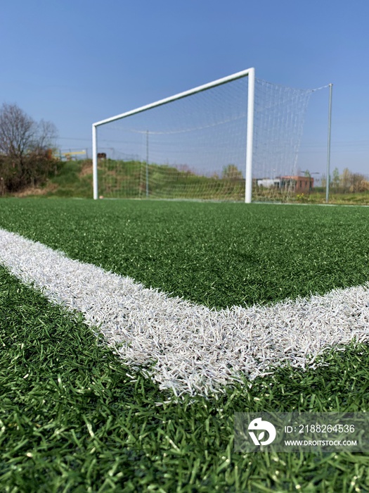 soccer field with a goal