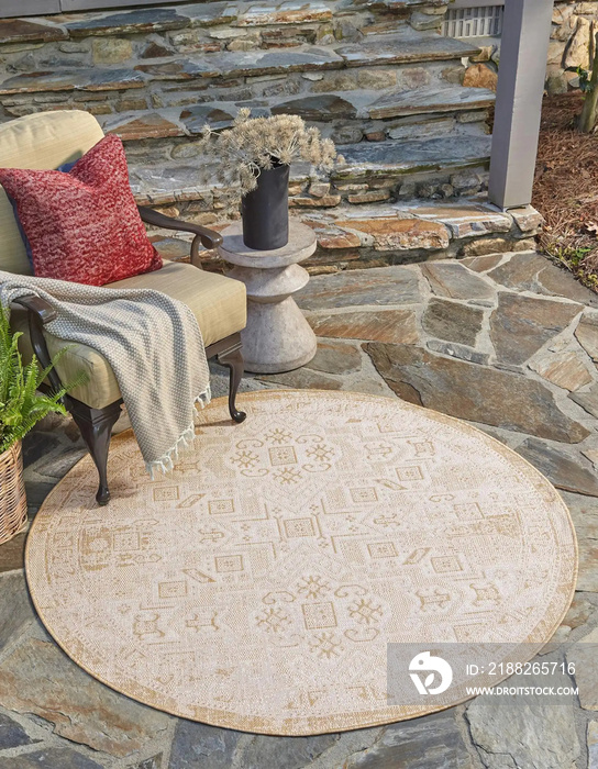 Outdoor area rug carpet textile texture design.