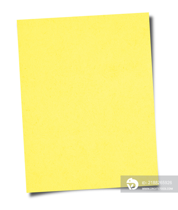 Yellow note paper - Isolated on white