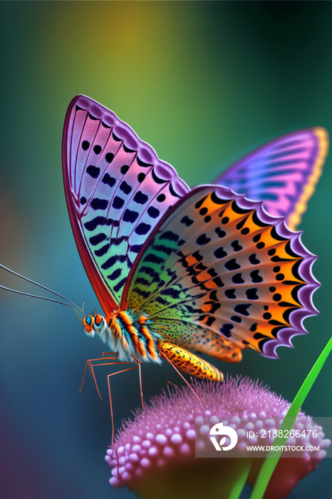 Beautiful butterfly macro photography portrait