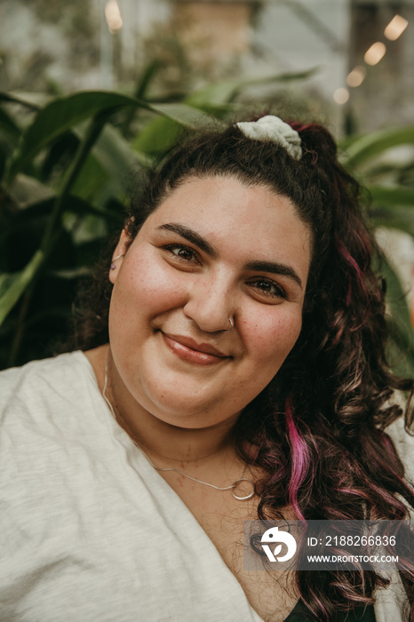 closeup portrait of a plus size woman’s face