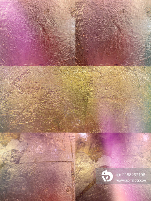 Gold background collage old  colorful pink lilac yellow vintage bronze silver paper metallic antiq template texture