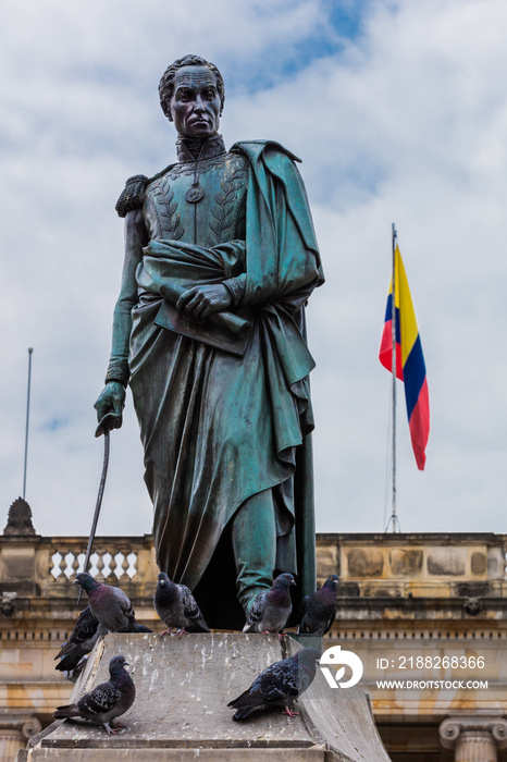 Bolivar plaza in La Candelaria aera Bogota capital city of Colombia South America