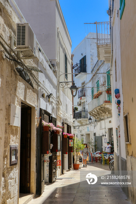 Streets of the old town of Monopoli, Puglia, Italy