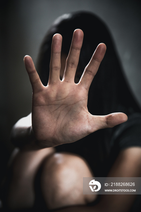 Women  bondage lift hands against violence against women,international women’s day