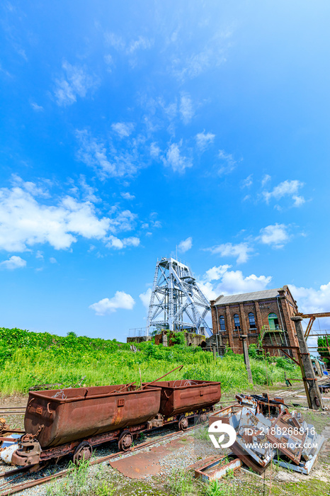 夏の万田坑　熊本県荒尾市　Manda pit in summer. Kumamoto-ken Arao city.