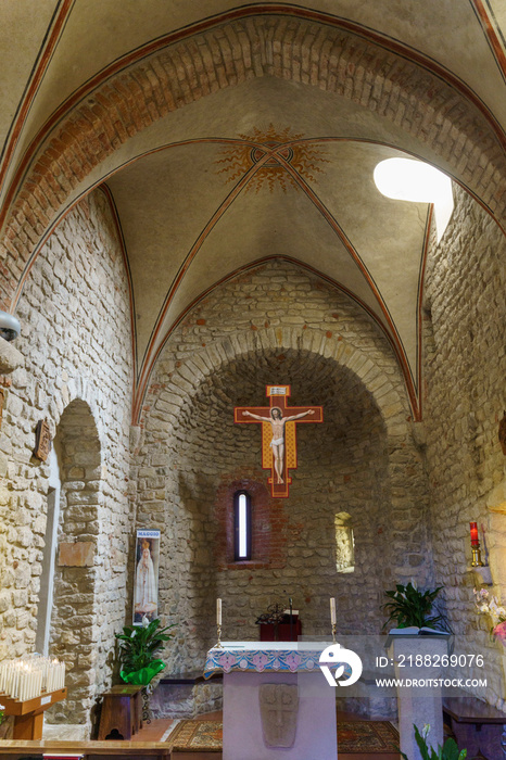 Abbey of Sant Alberto di Butrio, in the Oltrepo Pavese. Church interior