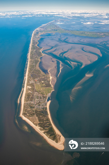 Sylt aus 3000 Meter Höhe von Süd nach Nord