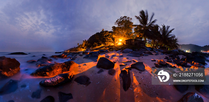 Night at the beach. Tioman Island in Malaysia