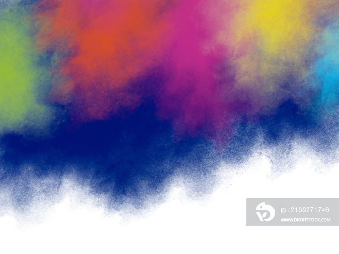 Holi festival background design of colorful brush strokes with copy space