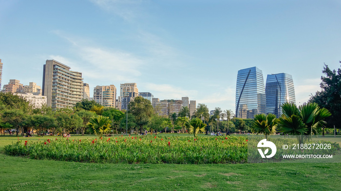 Sao Paulo, Brazil: people having leisure on sunny afternoon in Parque do Povo city park