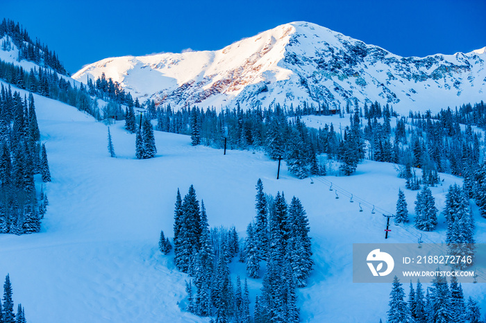 Ski trails in Snowbird, Utah, USA