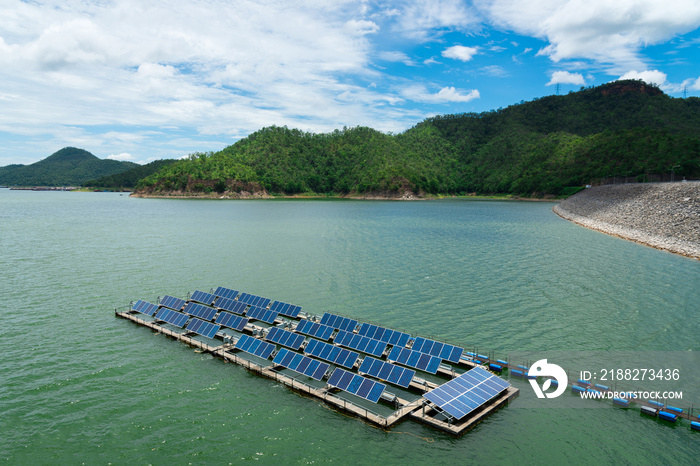 Solar cell panels on water space