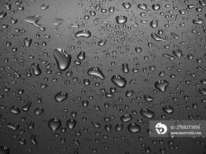 drops of water on the car after rain