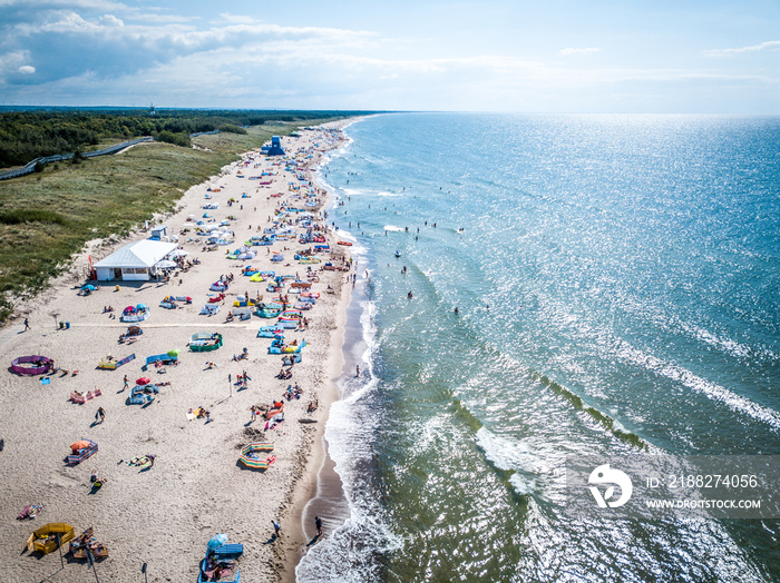 Beach in Darłowo, aerial shots