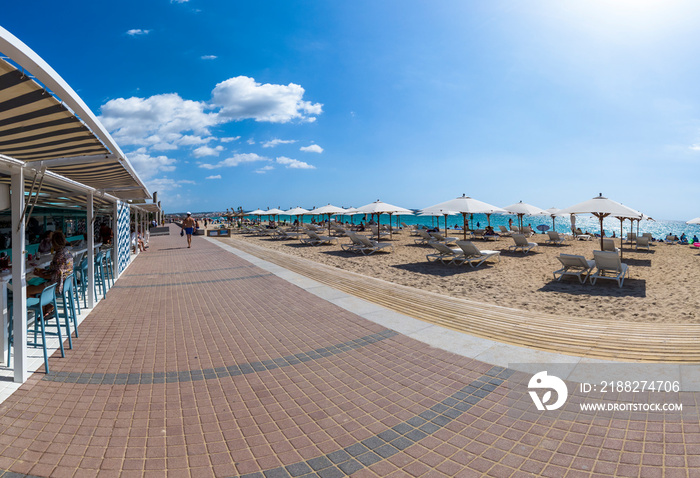 Playa de Palma beach, Ballermann, balneario 12, Mallorca, Balearic Islands, Spain,