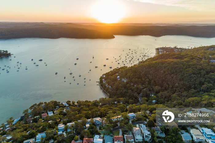 Pittwater bay, Sydney Australia aerial