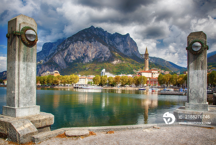 Lakefront of the city of Lecco (Lake Como)