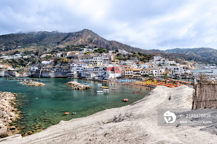 Landscape views in the small beach village of Sant’ Angelo on the island of Ischia in Italy