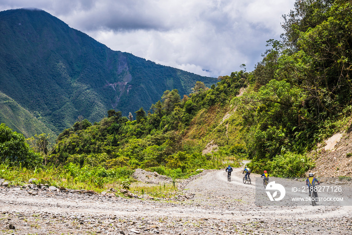 Cycling Death Road, La Paz Department, Bolivia, South America